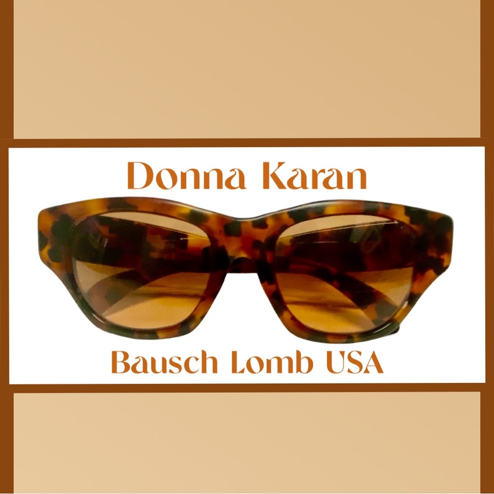 Vtg DONNA KARAN NY Bausch Lomb USA Tortoise Shell Framed Sunglasses